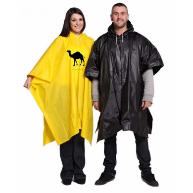 PVC Rainwear Attached Hood With Drawstring