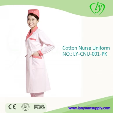 Pink Cotton/Polyester Cotton Winter Nurse Uniform