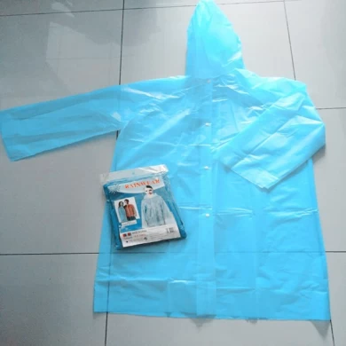 Plastic Poncho With Buttons and Hood