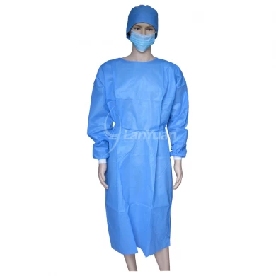SMS Blue Surgical Gown With Knitted Cuffs