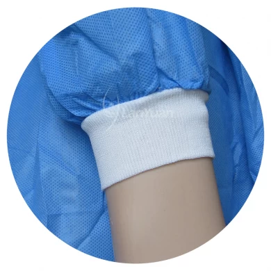 SMS Blue Surgical Gown With Knitted Cuffs