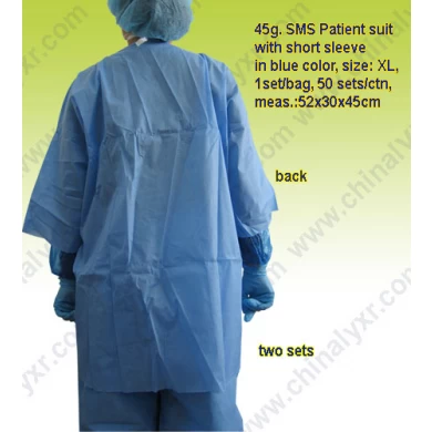 SMS Patient Suit with Short Sleeve in Blue