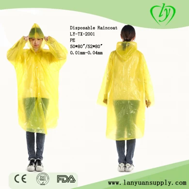 Seller Customized Logo Disposable PE Rain Coat