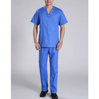 Short Sleeve Cotton Split Type Scrub Suit for Surgery
