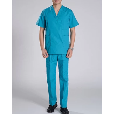 Short Sleeve Cotton Split Type Scrub Suit for Surgery