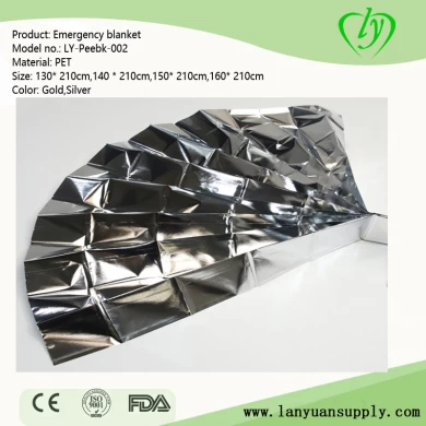 Silver PET Portable Emergency Blanket