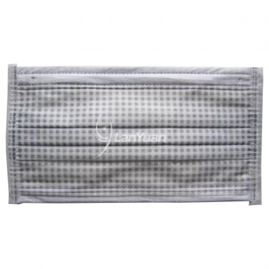 Single-Piece Package Gray and White Small Checked Pattern Face Mask