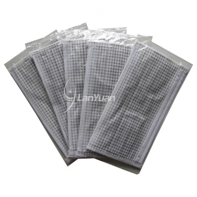 Single-Piece Package Gray and White Small Checked Pattern Face Mask