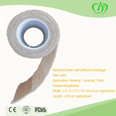 Single Use Medical Elastic Self Adhesive Bandage Skin Color