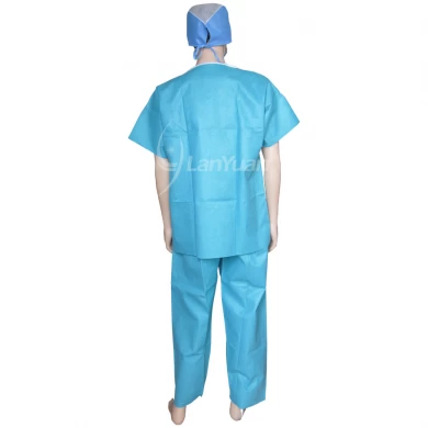 Soft-SMS mit V-Kragen Grüne Scrub Uniform mit 3 Taschen