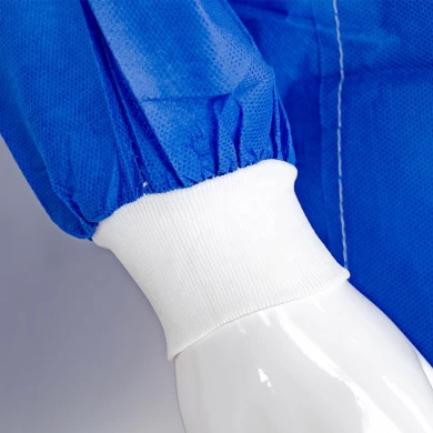 Supplier Disposable Medical Gown PP Nonwoven Lab Coat with Knitted Cuff