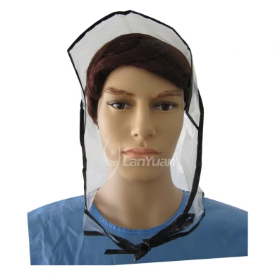 LY Transparent  PE Rain Bonnet With Black Package Edge