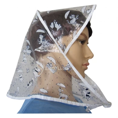 Waterproof and windproof PE Rain Bonnet With Lovely Small Pets Pattern