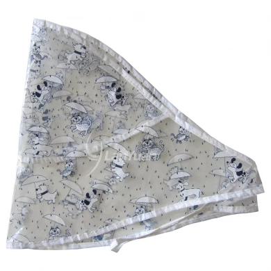 Waterproof and windproof PE Rain Bonnet With Lovely Small Pets Pattern