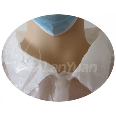 White 3-button disposable plastic collar visitor coat