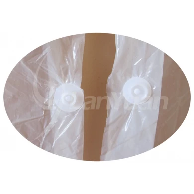 White 3-button disposable plastic collar visitor coat