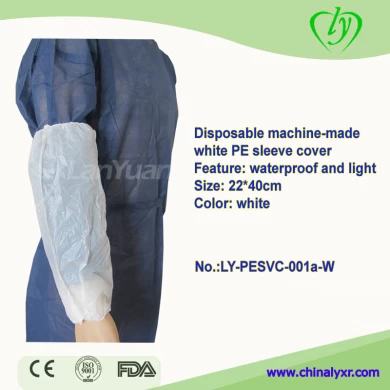 White Disposable Machine-Made PE Sleeve Cover
