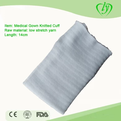 White Knit Cuff Disposable for Isolation Gown