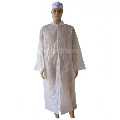 White Visitor coat Disposable Plastic Collar