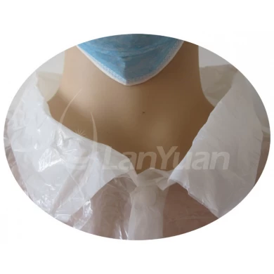 White disposable visit coat 3-button plastic collar waterproof