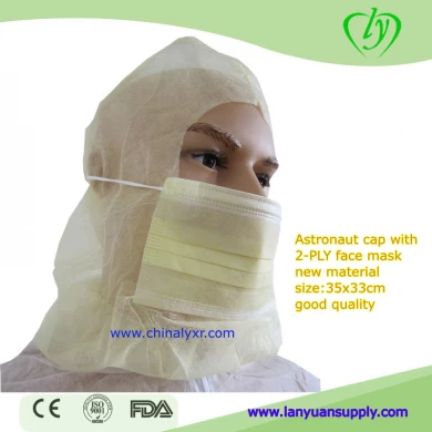 Yellw Disposable hood cap with Mask and Beard Cover