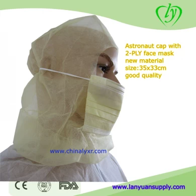 Yellw Disposable hood cap with Mask and Beard Cover