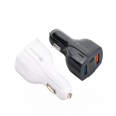 3 USB -PD -Auto -Ladegerät QC 3.0 Schnellladeadapter Mini USB Dual Car Ladegerät