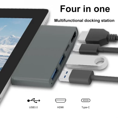 4 in 1 USB Hub Docking with UHD And USB Ports For Surface Pro Via USB3.0
