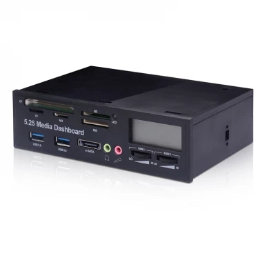 E-SUN 5.25"CD-ROM Multifunctional Media dashboard dash front panel with Sata/e-SATA/ USB2.0/3.0 hub with SD/MMC/MD/MS/XD/TF/M2