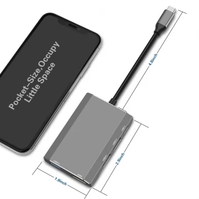 E-Sun 5 in 1 Type C USB C Hub Docking Adapter to 3.0 USB 4K UHD HUB For Type C Laptop