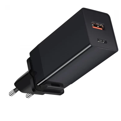 Caricabatteria da muro E-Sun 65W 2 porte USB C e caricatore USB PD 3.0 GaN Adattatore di ricarica rapida tipo C Tech per laptop di tipo C.
