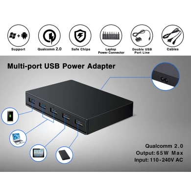 5 ports USB QC2.0 Adapter Can charge Laptop,Tablet,Smart phone at the same time.