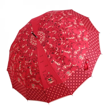 Regenschirm mit 16 Rippenschönheiten
