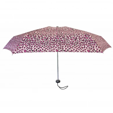 19 inch * 6k spot lightweight aluminum and leopard mini folding umbrella