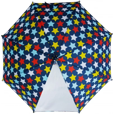 19Inch Color Full Start Print Customized Design Kids Umbrella With POE Panel