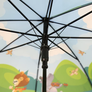 19inch Auto Open Hochwertiger sicherer Kunststoff gebogener Griff Kinder Regenschirm
