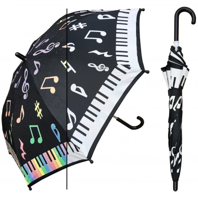 Paraguas abierto para niños de 19 pulgadas con cambio de color mágico