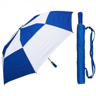 2 접는 더블 레이어 캐노피 골프 프로 모션 우산 주머니와 함께