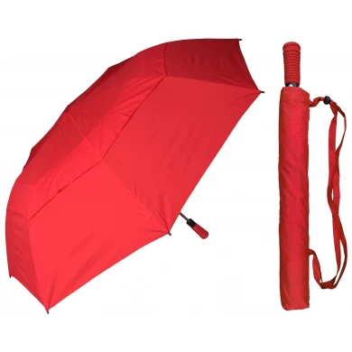 2 Fold Double Layer Canopy Golf Promotion Umbrella With pouch