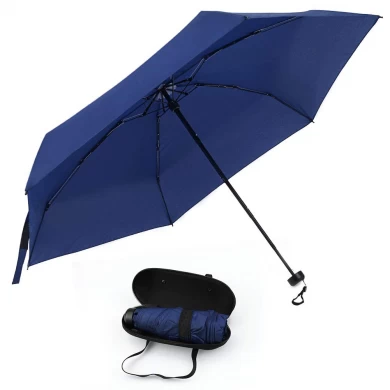 2019 Promotional 19" 6k Light Compact Manual Small Mini 5 Folding Travel Umbrella with Case