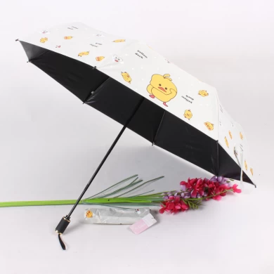 2020 Hot sale high quality custom pongee fabric 3fold umbrella promotional rain umbrella manual open