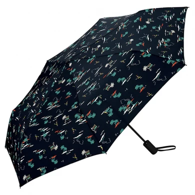 21Inch *8K Flower Colorful All Panels Windproof Frame Full Open Style Gift Umbrella