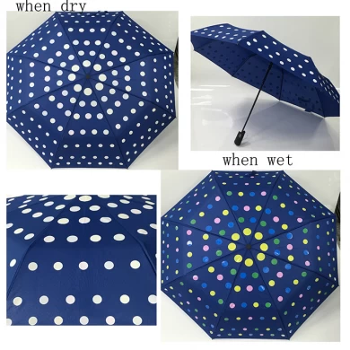 Paraguas del regalo del doblez del auto de la tela del color de 21inch * 8k Waterchange abierto y cerrado
