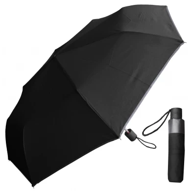 21 بوصة * 8 كيلو حافة عاكسة ، مطابقة النسيج اللون ، مظلة قابلة للطي وهدية مظلة مزدوجة