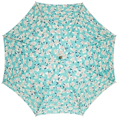 23 дюймов * 8 К цветочным принтом водонепроницаемый ветрозащитный каркас деревянный вал леди зонтик