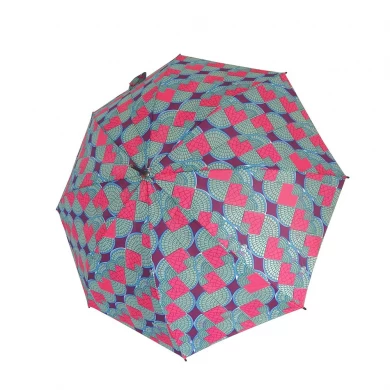 27Inch * 8k Check Print Fabric Blcak Wooden Curved Handle OEM Straight Umbrella