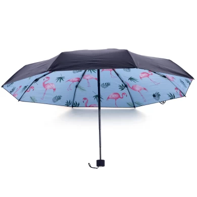 3 parapluies sunproof mini-pliables, impression numérique à l'intérieur