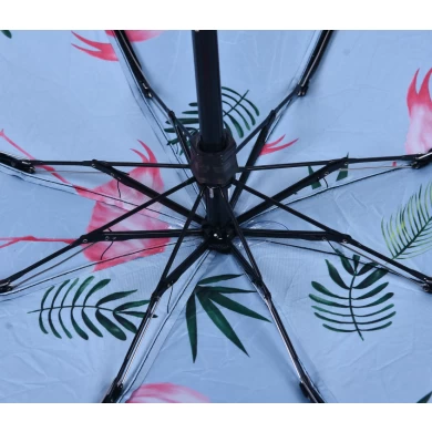 3 paraguas plegable a prueba de sol mini impresión digital en el interior