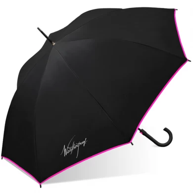 Parapluie de golf de Hanlde en caoutchouc en plastique de cadre de coupe-vent de couleur de match ouvert automatique de 30inch couleur assortie