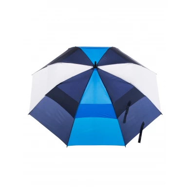 Paraguas plástico del golf de la manija del marco a prueba de viento de la fibra de vidrio del respiradero del toldo 30inch